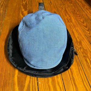Mayser Light Blue Linen/Cotton Flat Cap size 59 7 1/4